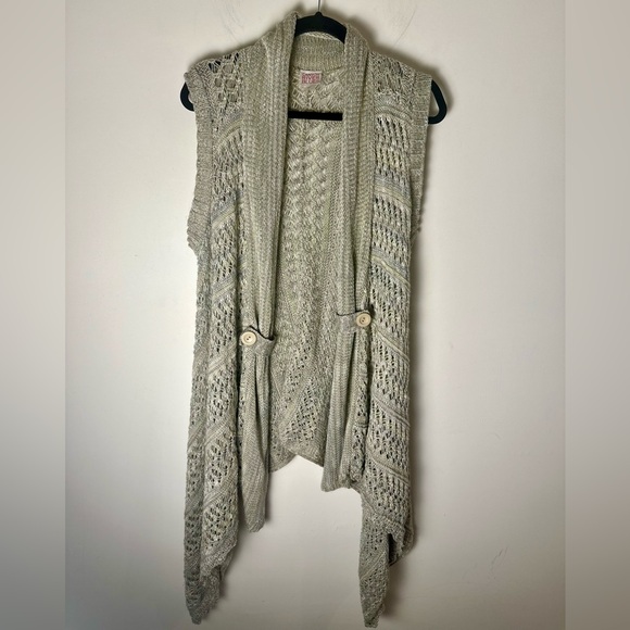 CANYON RIVER BLUES Boho Crochet Midi Vest Women’s Size Large - Picture 3 of 12